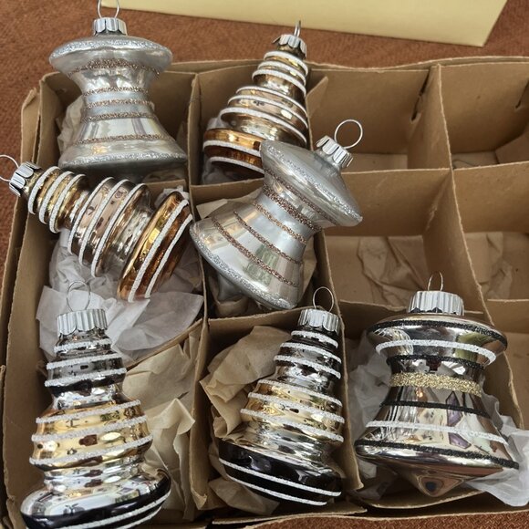 Christopher Radko Other - Christopher Radko Shiny Brite 7 Christmas Ornaments 1940's Design Glass